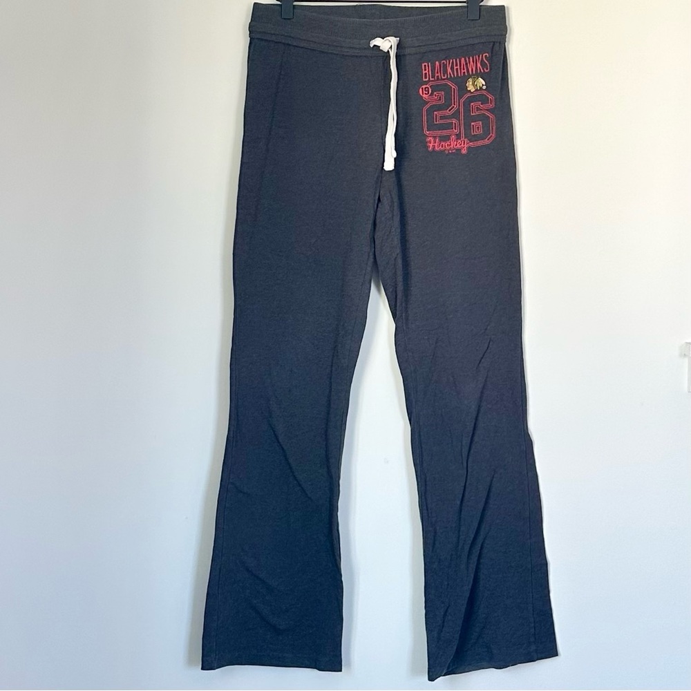NHL Chicago Blackhawks Gray Flare Leg Sweatpants - Size: Medium
